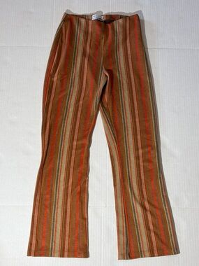 Urban Outfitters womens small Striped Pants in Orange, Tan and Olive Green